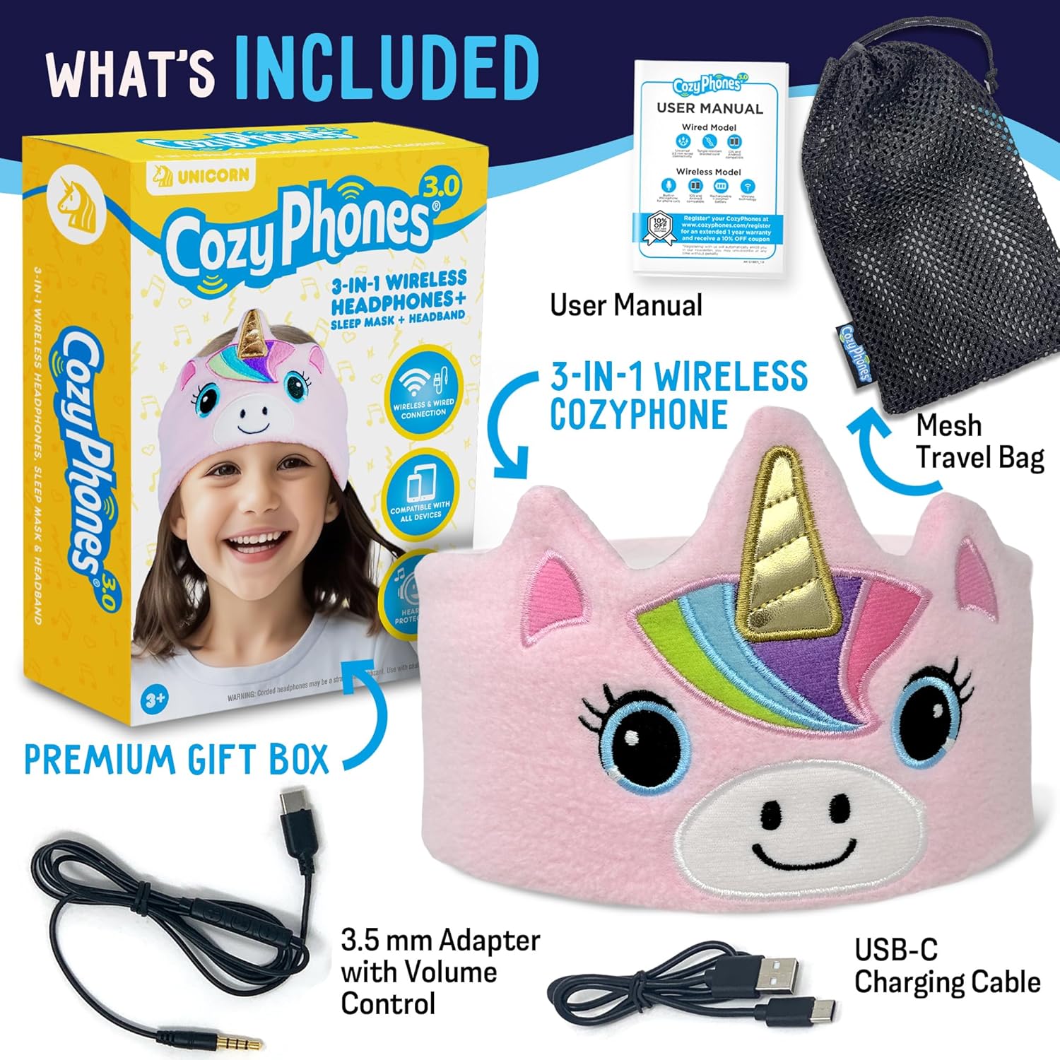 Auriculares inalámbricos para niños pequeños  para niñas y niños de 2 años  Auriculares con diadema para avión  Auriculares suaves seguros para
