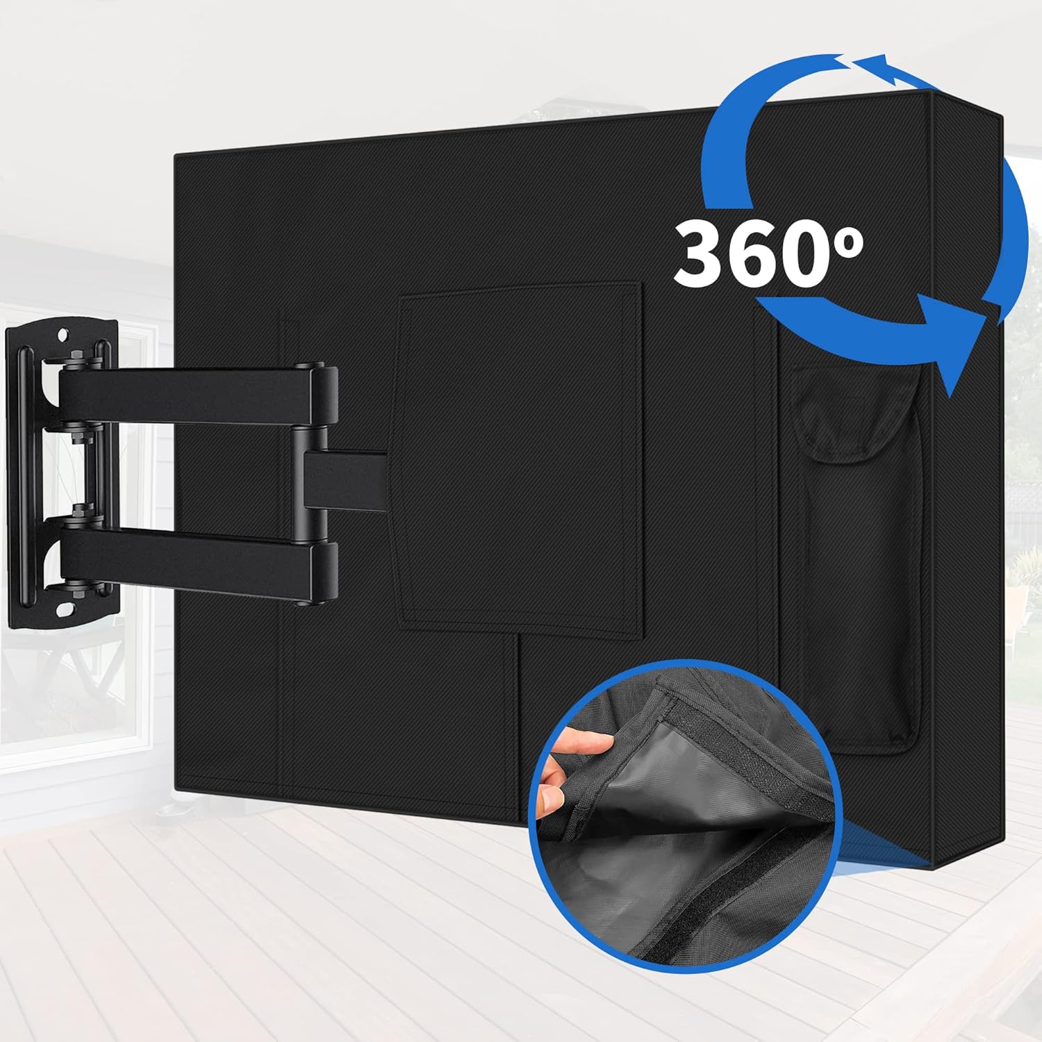 NEXCOVER Funda de TV para exteriores, protector de pantalla de TV de 52 a 55 pulgadas, lona 600D, material resistente al agua, resistente a la