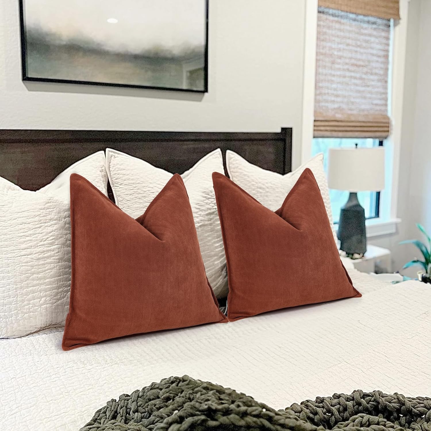 ZWJD Juego de 2 fundas de almohada de felpilla de 18 x 18 pulgadas con diseño elegante, suaves y lujosas, almohadas decorativas para sofá, cama y