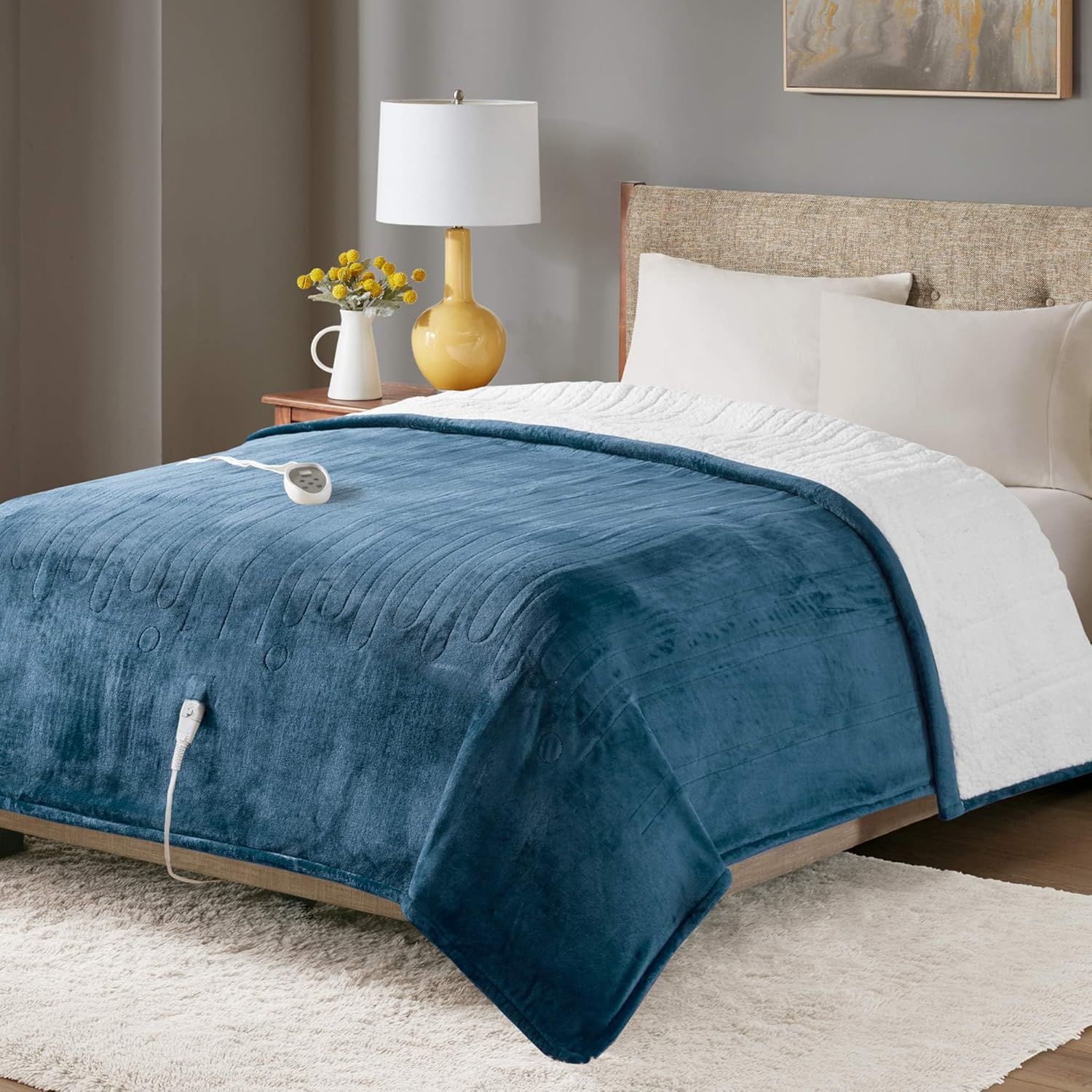 Degrees of Comfort – Cobija con calefacción peluda y afelpada tipo sherpa