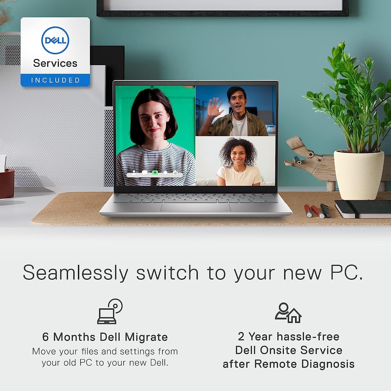Dell Computadora portátil de negocios Inspiron 14 5425 2023, AMD Ryzen 7 5825U, pantalla táctil de 14 pulgadas 1610 FHD+ (1920 x 1200), pantalla