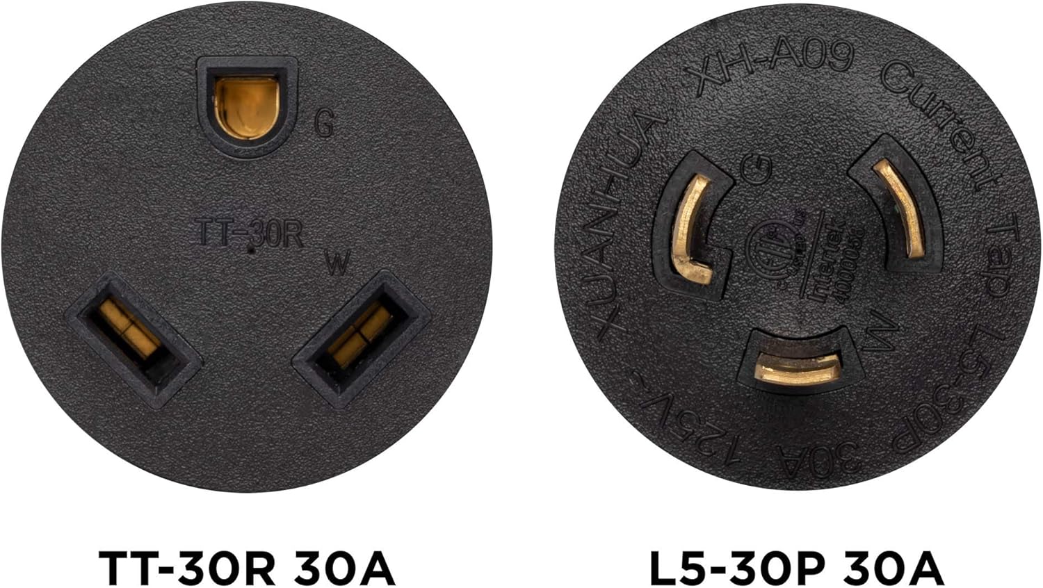 Westinghouse Outdoor Power Equipment Adaptador de enchufe de generador 30154A, L5-30P a TT-30R, 30A 120V L5-30P a TT-30R