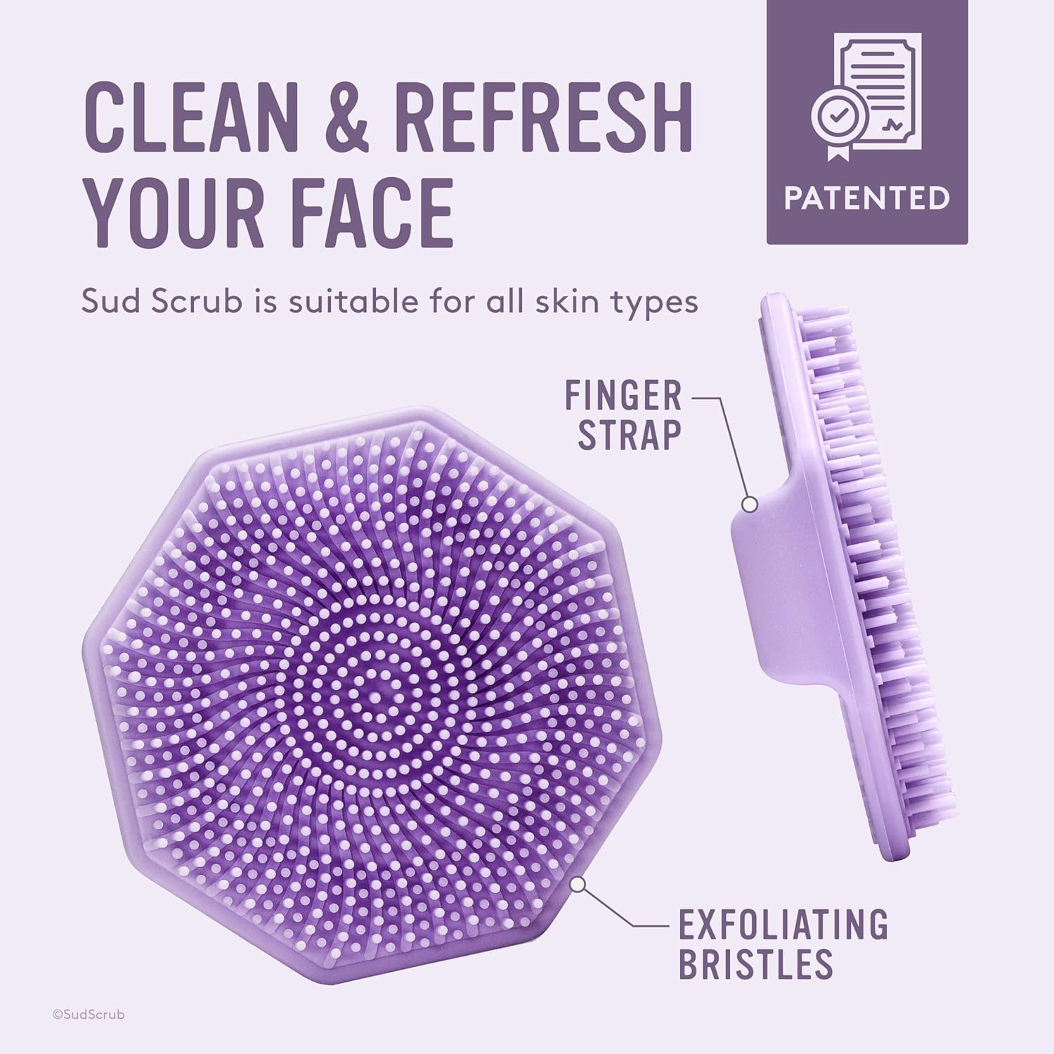 Sud Scrub Exfoliante facial de silicona antimicrobiana, 1 paquete, exfoliante facial suave para pieles sensibles, cepillo de limpieza facial