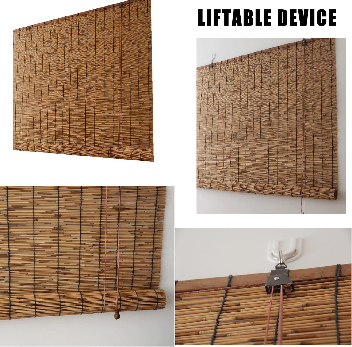 Persianas de bambú para patio, persianas de bambú para patio al aire libre, cortina de junco, cortina de césped, cortina de césped, cortina de