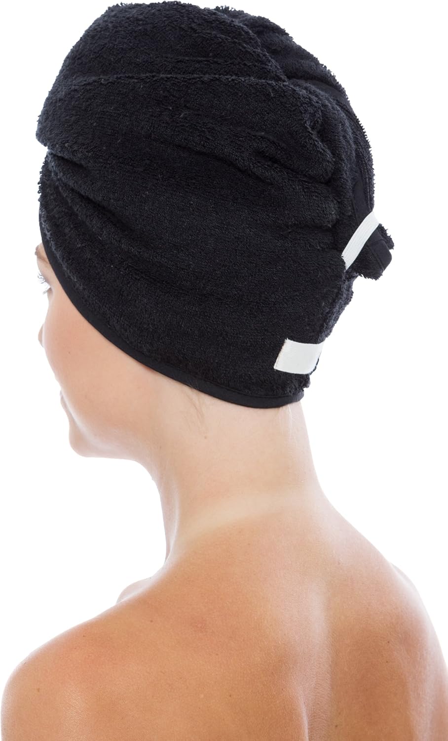 Mujer viscosa de bambú  toalla de pelo toalla de secado de pelo Wrap por texere, Unitamaño, Negro