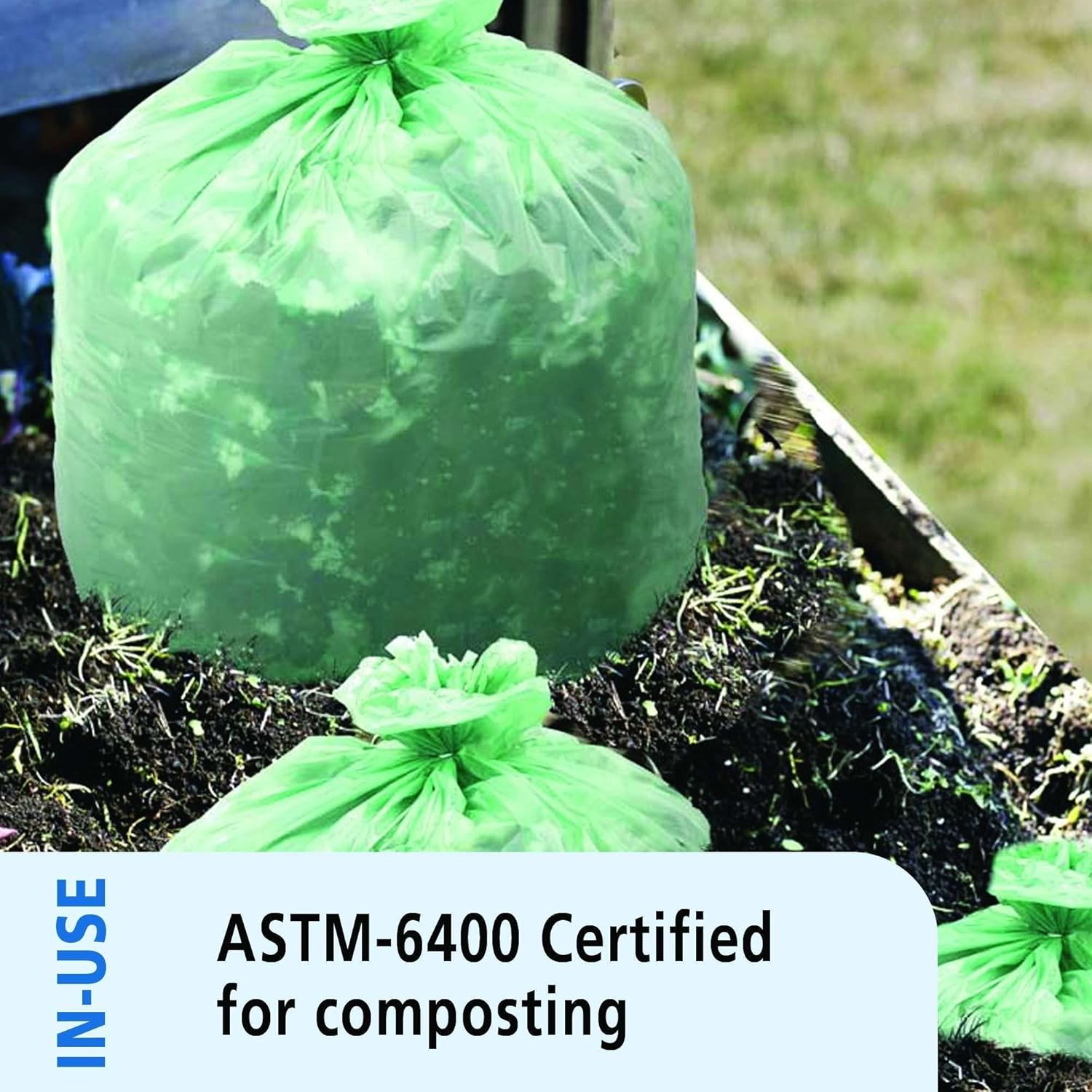 Stout e2430e8513galones 24″ x 30″ Heavy Duty biodegradables bolsas de basura, 45bolsas por caja, astm6400, verde, fabricado en Estados Unidos por