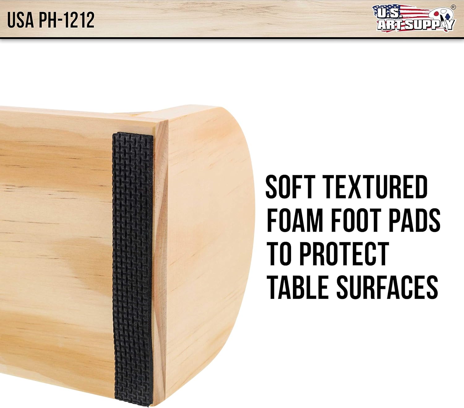 US Art Supply Soporte y dispensador de rollo de papel de caballete de mesa de madera de 12 pulgadas