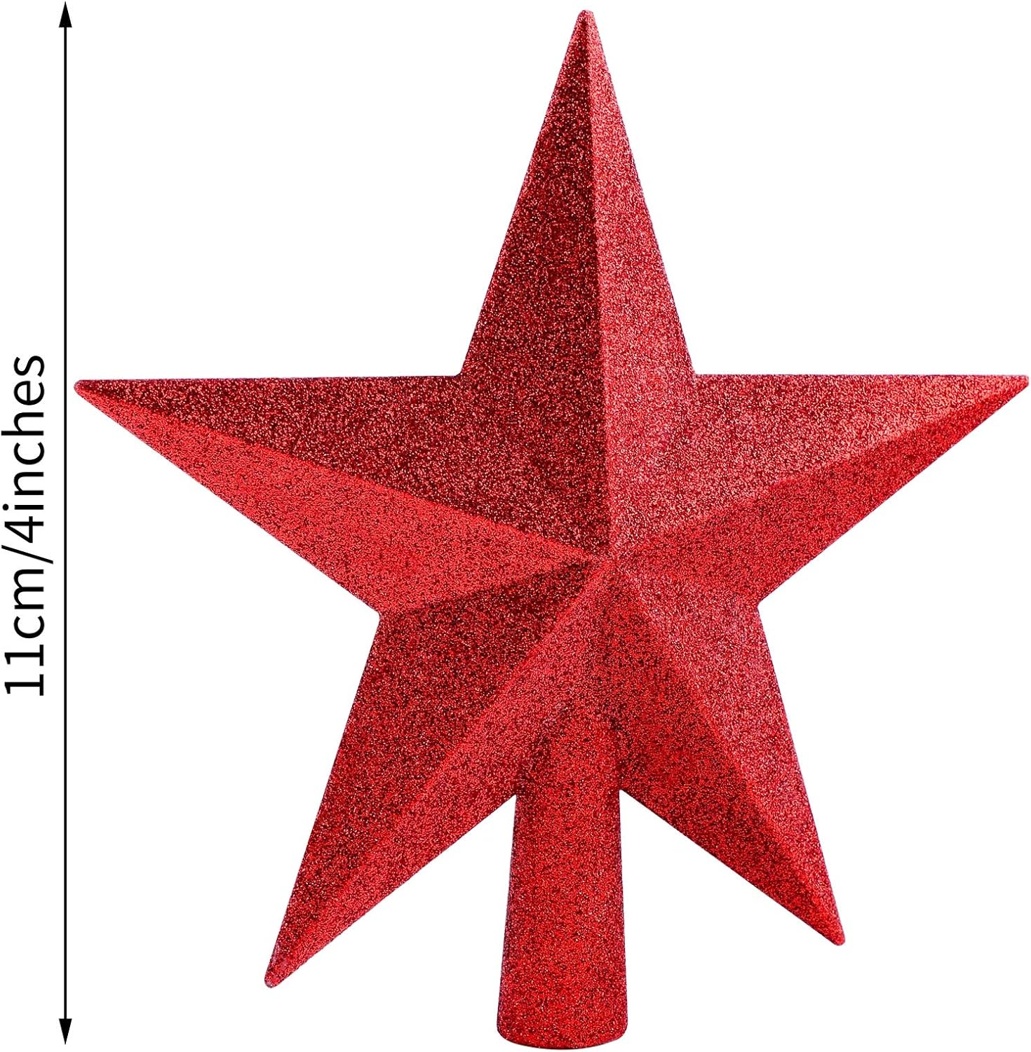 URATOT – Adorno decorativo para copa de árbol de Navidad, diseño de estrella brillante con purpurina, inastillable