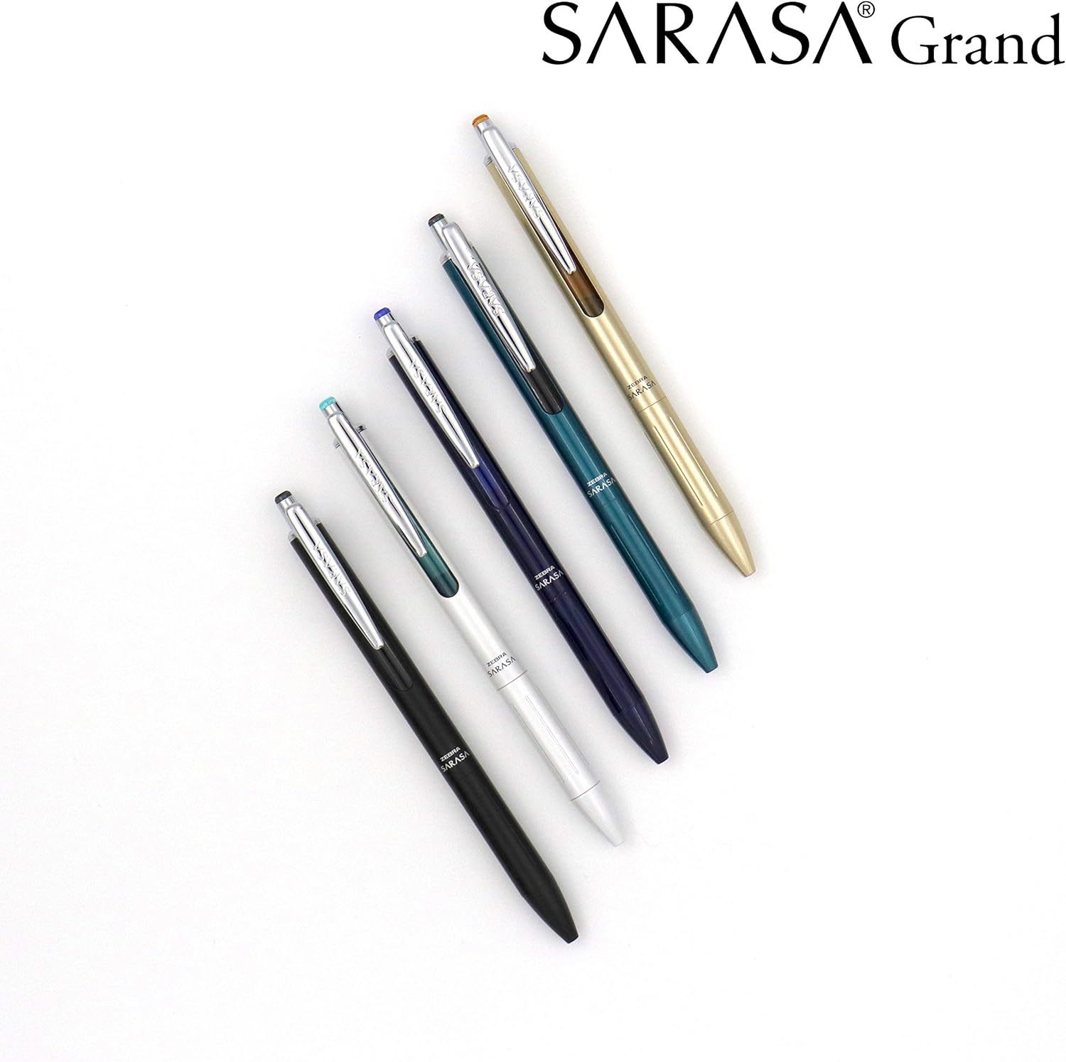 Sarasa Grand Bolígrafo retráctil de tinta de gel, barril turquesa, punta media, 0.028 in, tinta negra, 1 unidad