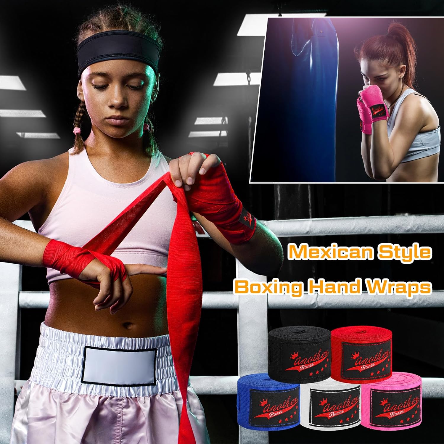 10 pares elásticos de 180 pulgadas de boxeo para artes marciales, muñequeras de boxeo para hombres y mujeres, kickboxing, artes marciales,