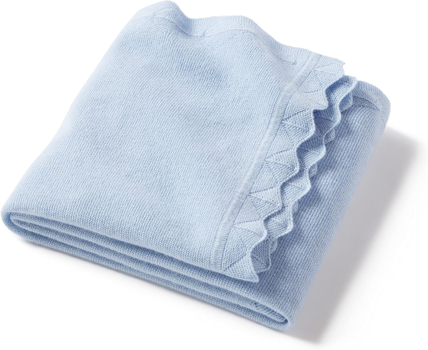 State Cashmere Luxe – Manta ligera con dobladillo festoneado, 100% cachemira pura, manta decorativa ultra suave para sofá, sofá y cama (azul bella,
