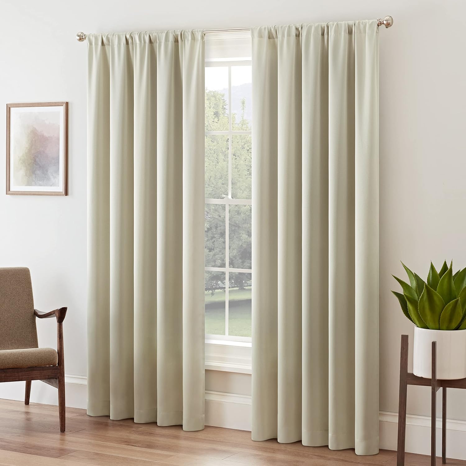 Eclipse Tricia – Cortina térmica moderna para oscurecer la habitación, con bolsillo para cortinero, para dormitorio (1 panel), 52 x 63 pulgadas,