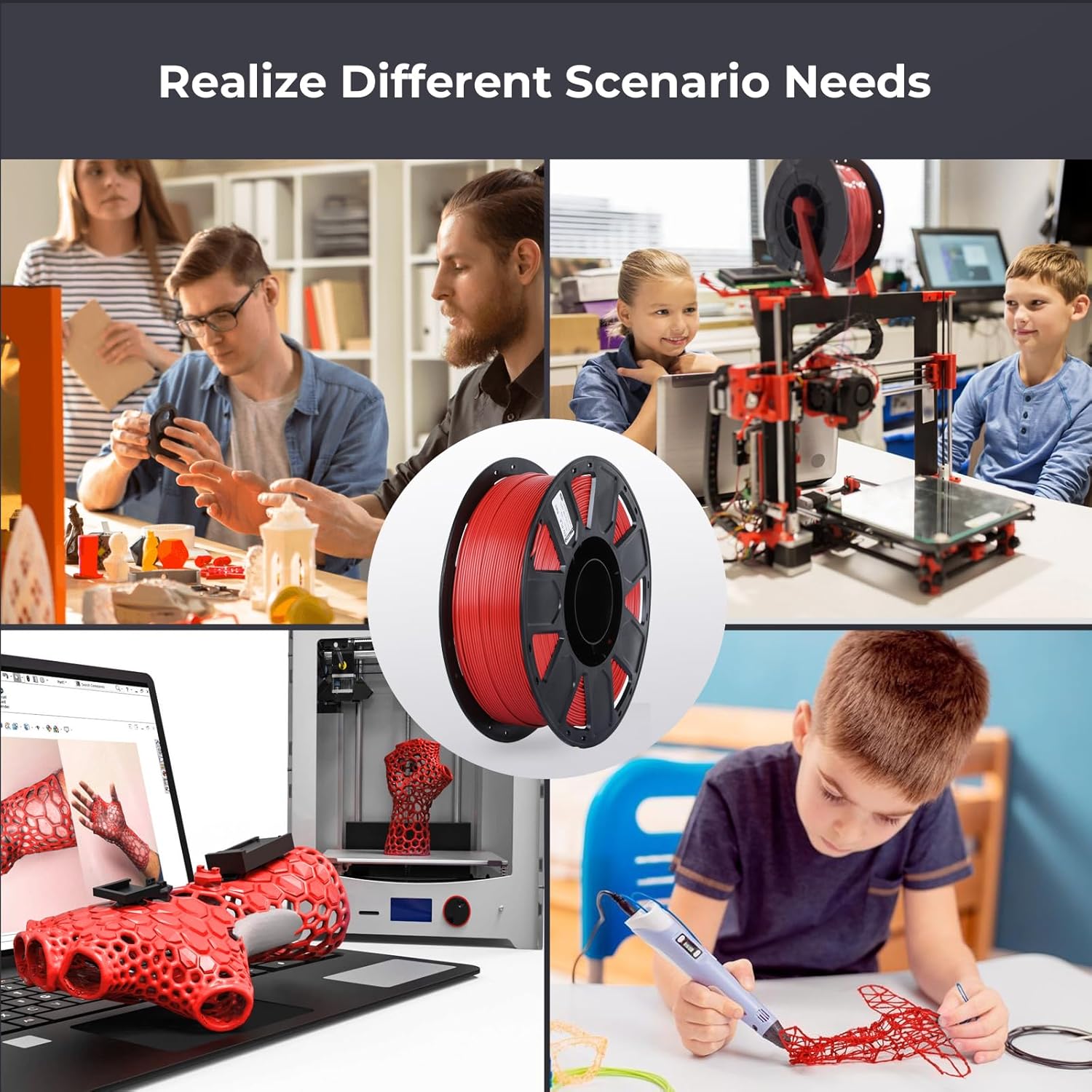 Creality Filamento para impresora 3D de 0.069 pulgadas, filamento PLA Ender sin enredos, impresión suave sin obstrucciones, sin deformación, se