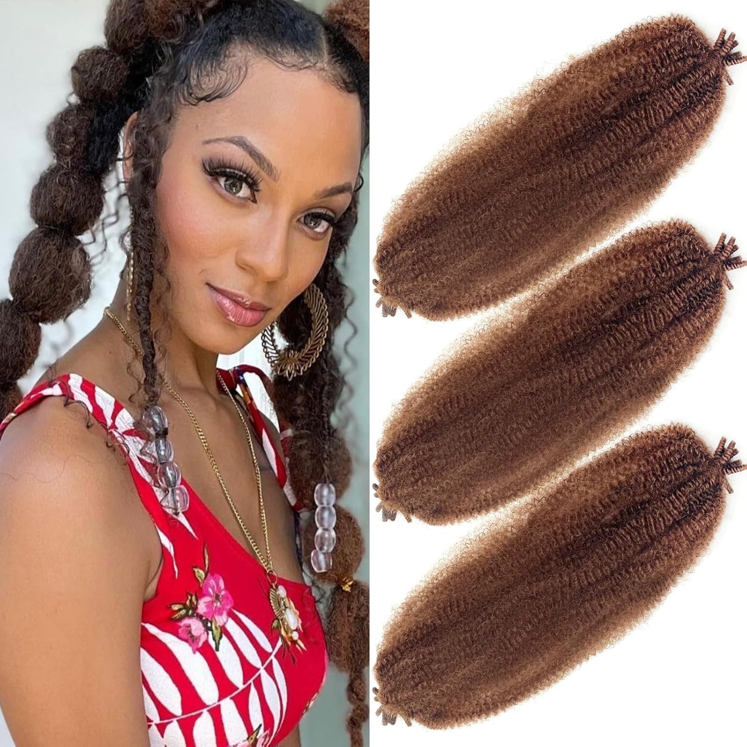 Marley Twist – Cabello trenzado de 24 pulgadas, cabello afro trenzado preesponjado, cabello rizado Jamaicano para trenzar