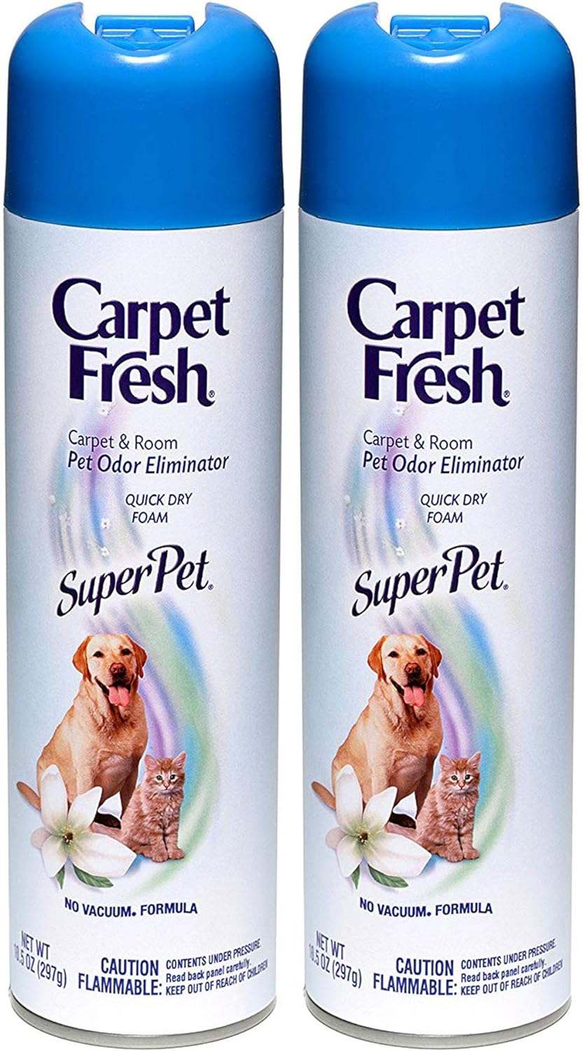 Carpet Fresh Refrescante de espuma sin vacío, Super Pet 10.50 oz (paquete de 2)