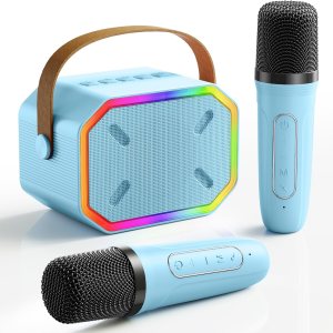 Máquina de karaoke para niños Micrófono canto Mini micrófono de karaoke portátil Bluetooth para niños y niñas pequeños adultos azul Máquina de karaoke para niños Micrófono canto Mini micrófono de karaoke portátil Bluetooth para niños y niñas pequeños adultos azul