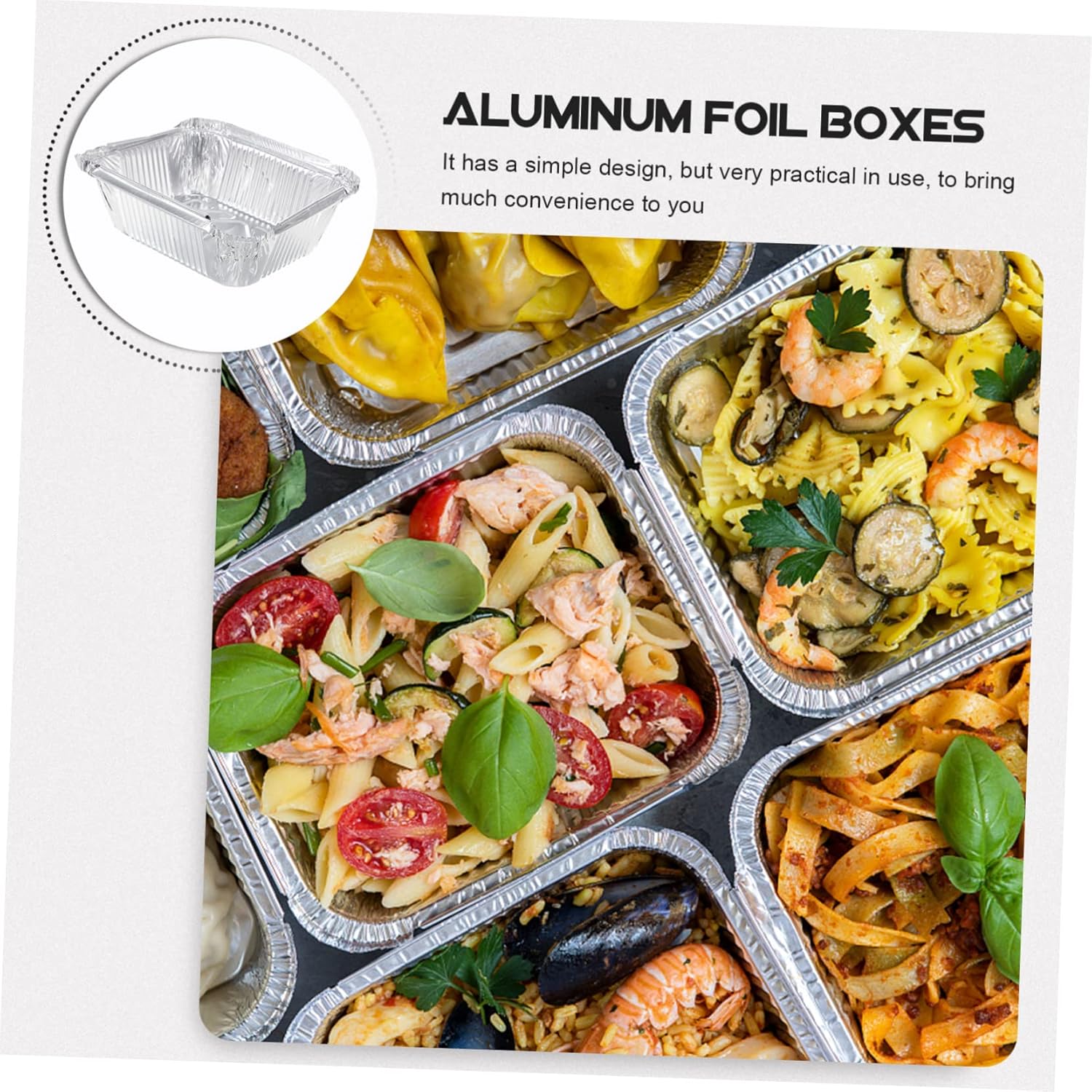 Yardwe 30 cajas de papel de aluminio para tartas desechables para tartas, sartenes de aluminio, mesa de vapor, sartenes profundas, sartenes de