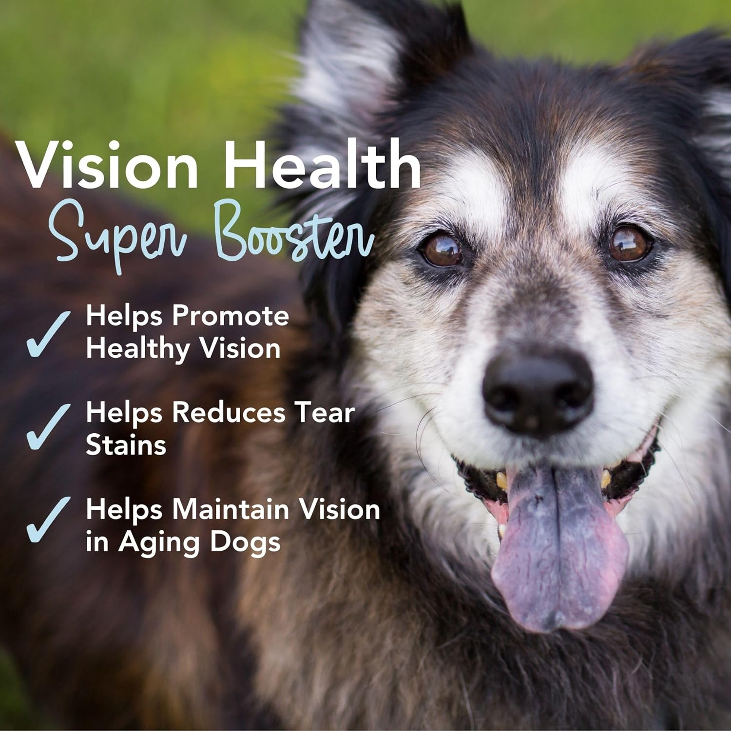 iHeartDogs Masticables para la visión y las manchas de lágrimas para perros, suplemento para el cuidado de los ojos del perro para la humedad de los