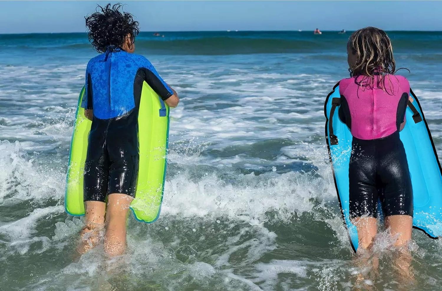 OMOUBOI Tabla de bodyboard inflable, tabla de cuerpo ligera, tabla de bodyboard suave, portátil, flotadores de 30 pulgadas, mini tablas de surf