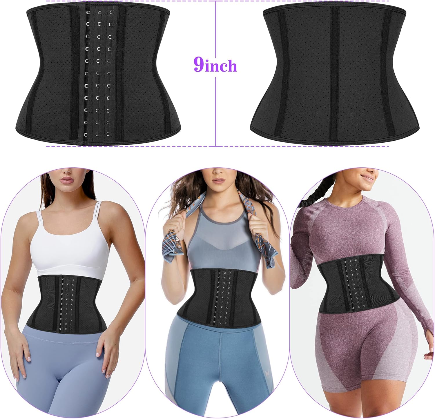 Entrenador corto de cintura para mujer, grasa del vientre inferior, fajas de entrenamiento, corsé de cintura colombianas
