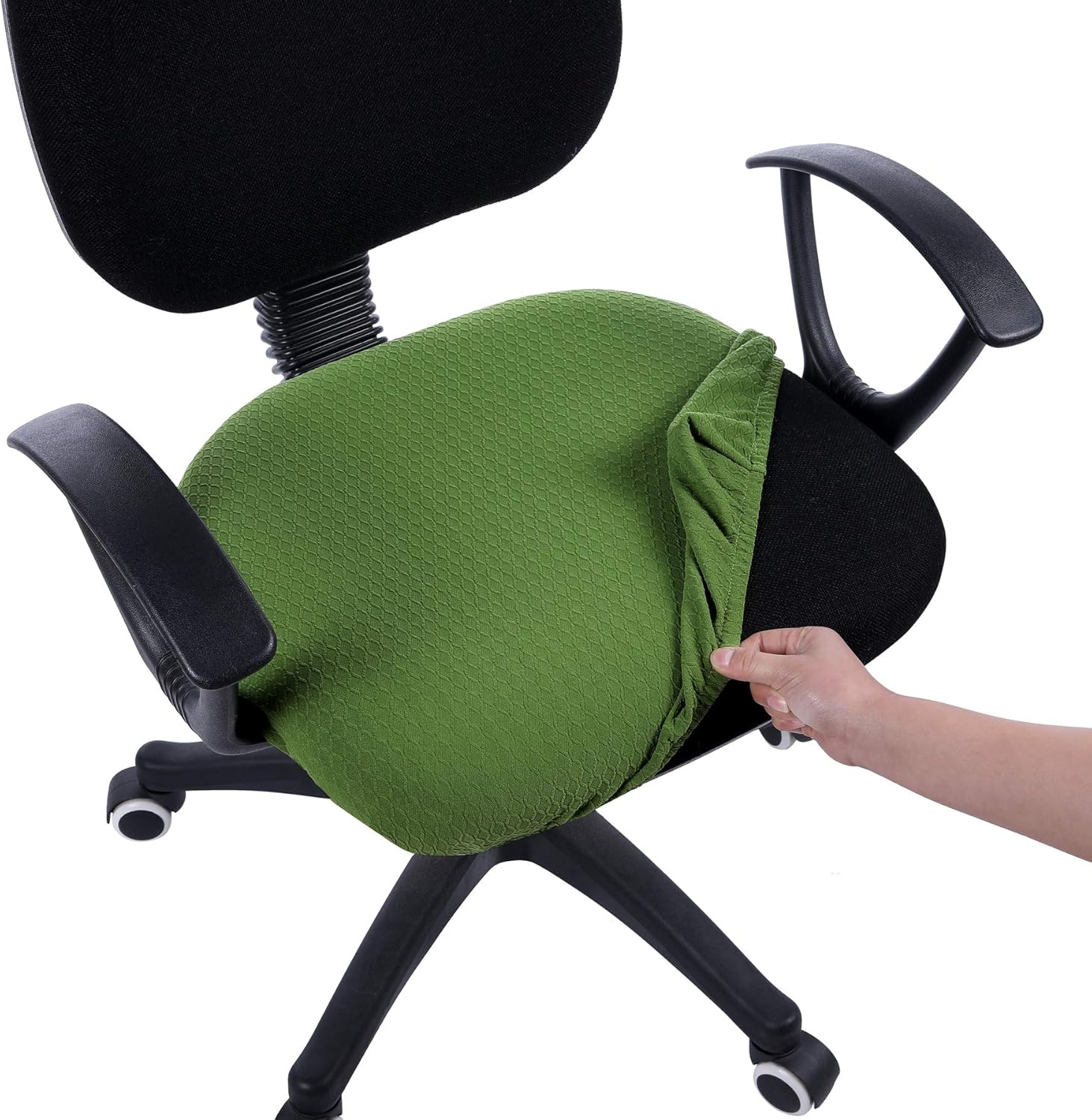 Smiry – Fundas de jacquard con licra elástica, desmontables, lavables y antipolvo para asientos de oficina
