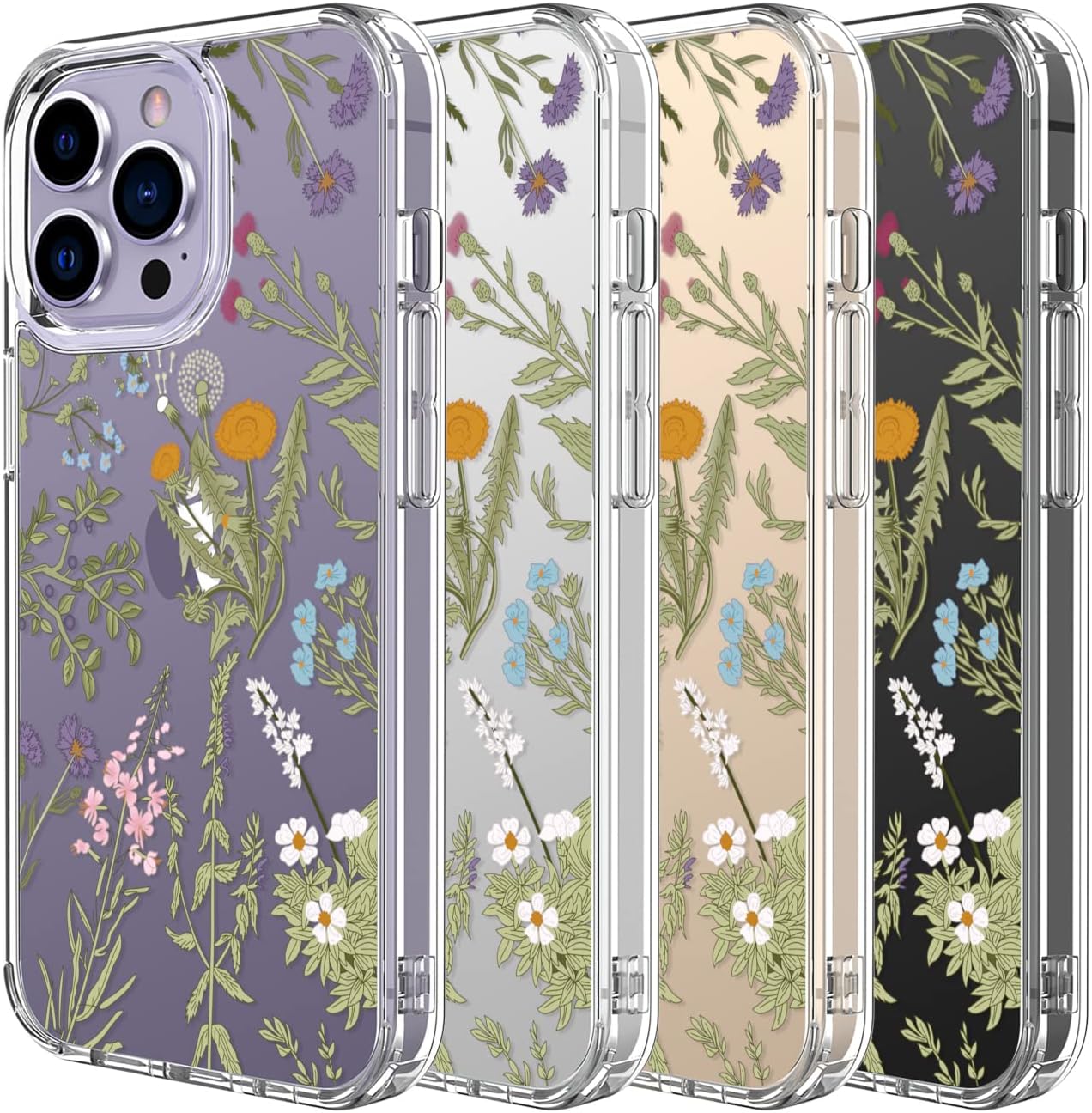 LUHOURI Funda para iPhone 15 Pro con protector de pantalla – Funda duradera transparente – Diseños de moda para mujeres y niñas – Funda protectora