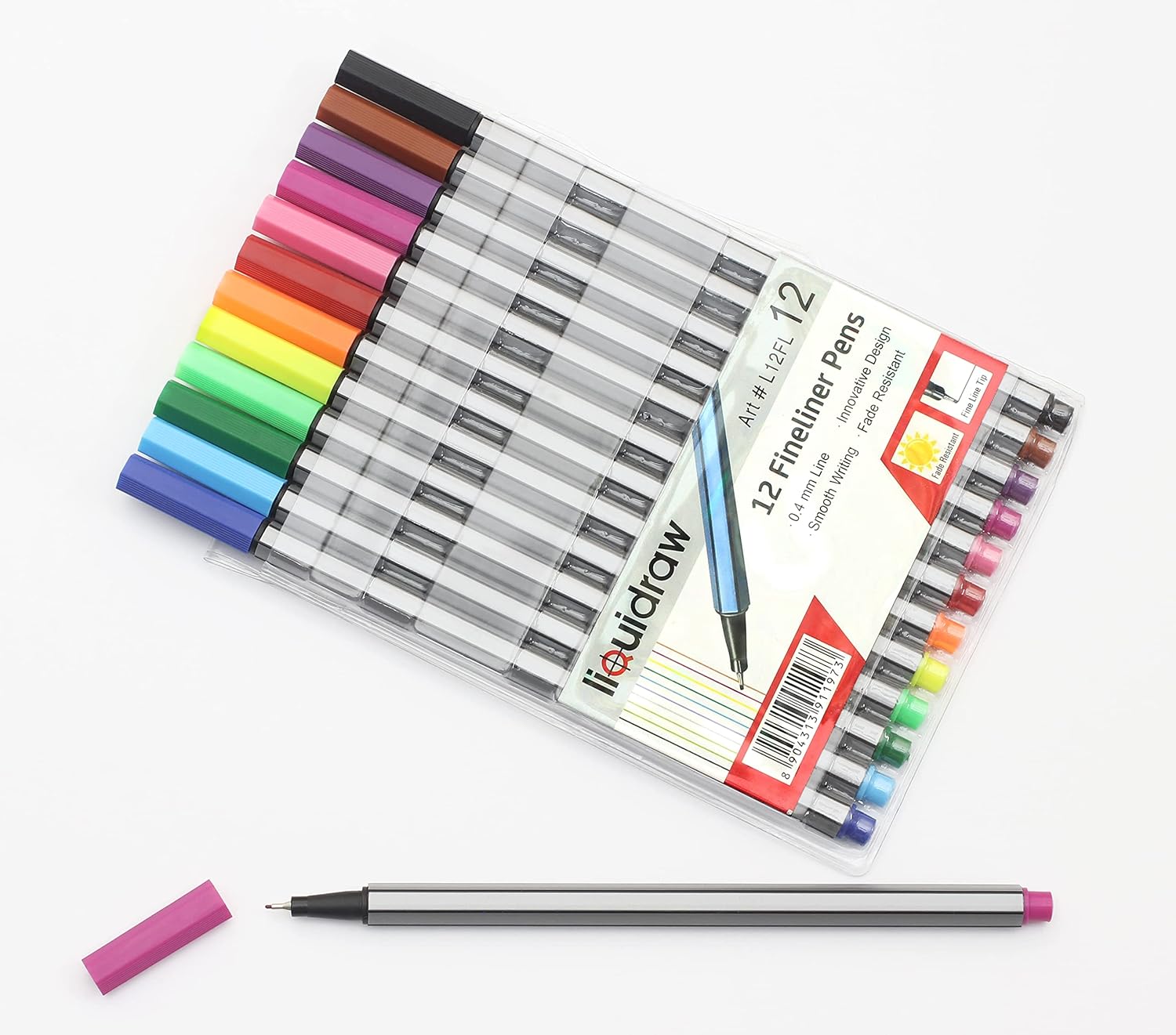 Bolígrafos coloridos para tomar notas, juego de 12 bolígrafos de punta fina, bolígrafos de punta fina, juego de bolígrafos de colores de 0.016 in,