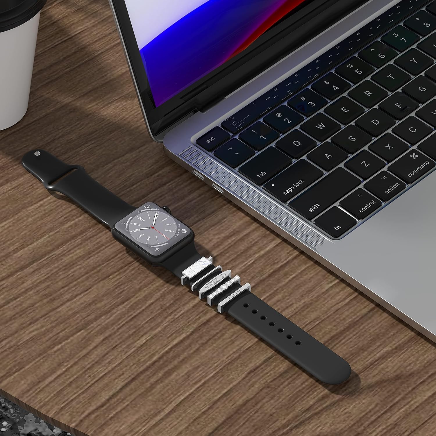 Suoman Juego de 5 trabillas decorativas para Apple Watch Series para iWatch de 1.929 in, 1.772 in, 1.614 in, 1.732 in, 1.575 in, 1.654 in, 1.496 in,