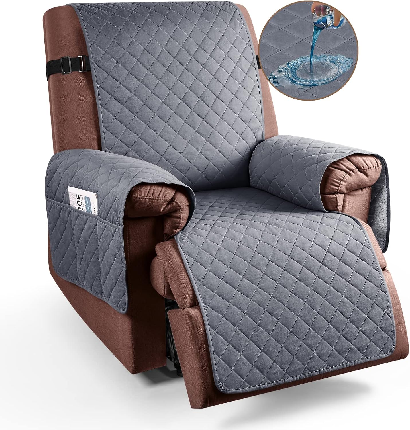 KinCam Funda 100% impermeable para silla reclinable, fundas de sofá reclinable para mascotas, perros, funda de sofá reclinable, protector de muebles