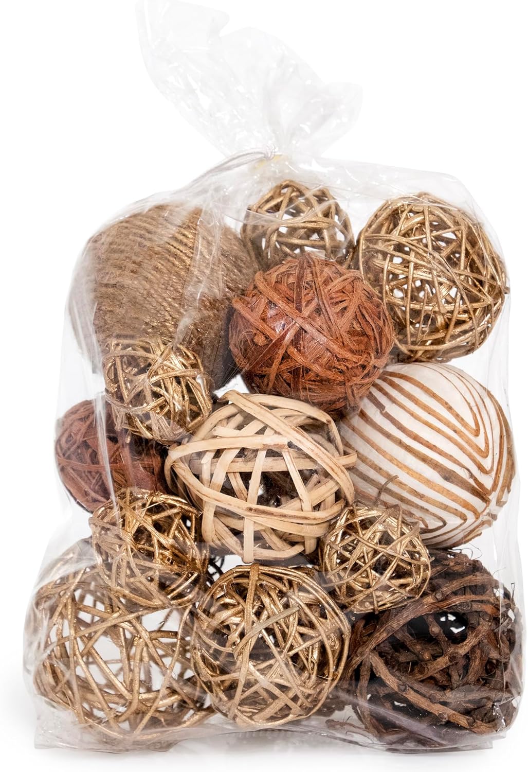 ANDALUCA Bolas decorativas y orbes dorado natural bolsa tazón relleno decoración del hogar (dorado)