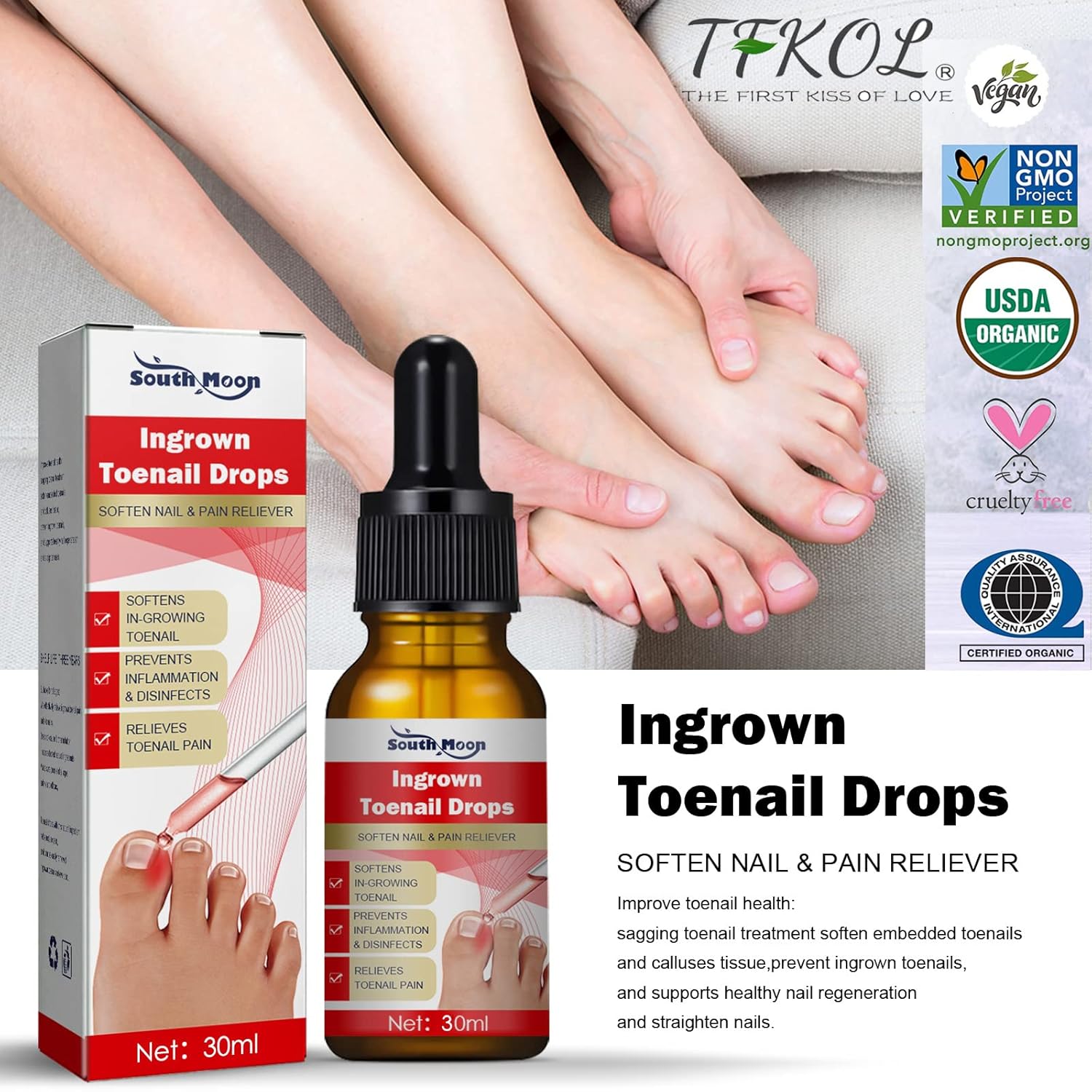 Uñas encarnadas Tr-e a t-me-nt-30ML1 fl oz encarnadas para uñas encarnadas, kit R-e-mo-val para uñas encarnadas para un fácil recorte, herramientas