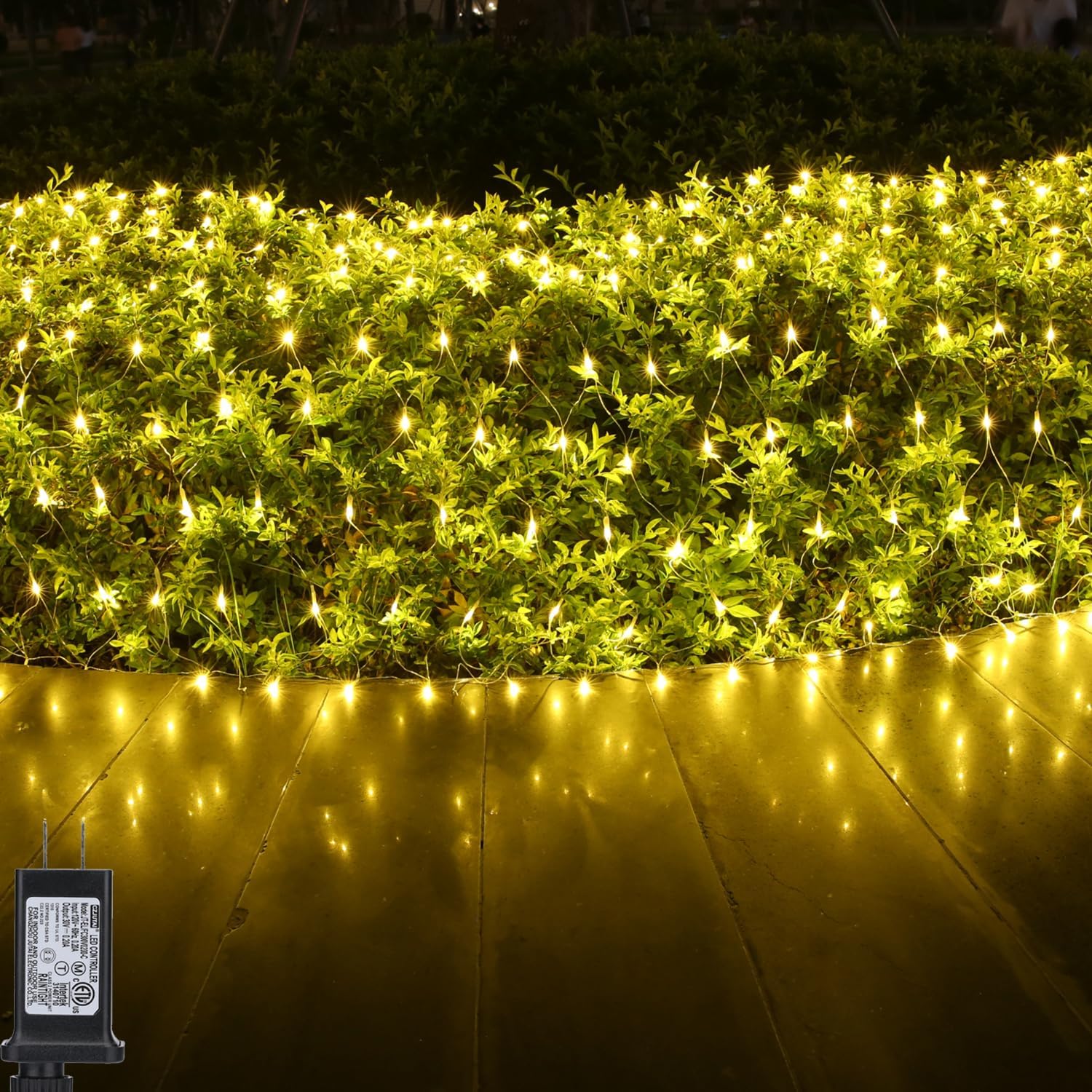LED Christmas Net Lights Outdoor Decorative Lights, 6.6ftx3.3ft 160 LED Fairy Mesh Lights, 8 Modes Waterproof Connectable Plug In Christmas Lights