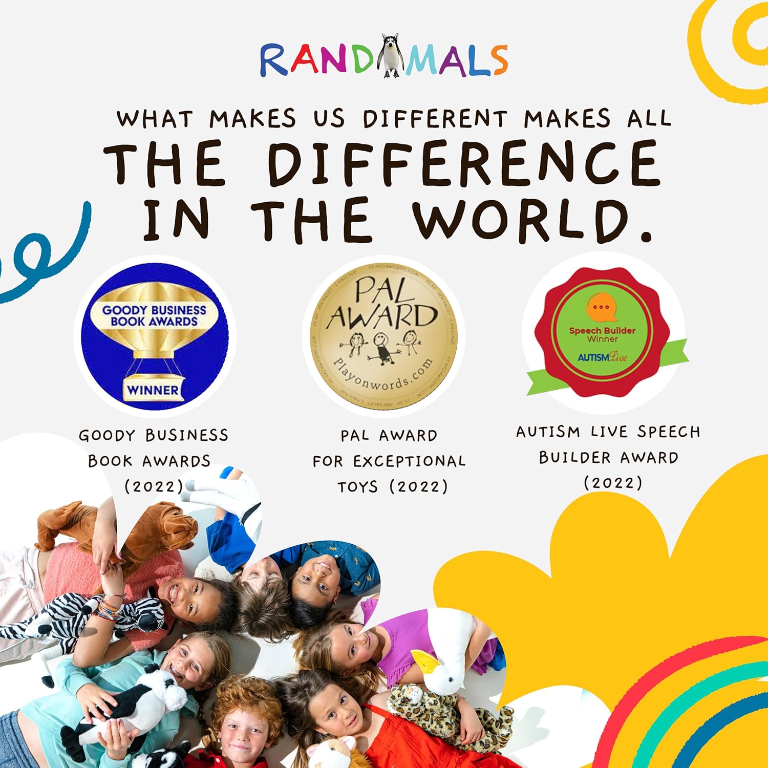 Randimals Mezcla de animales de peluche híbridos de pingüino y perro husky para niñas y niños, personajes de animales abrazables y suaves, juguetes