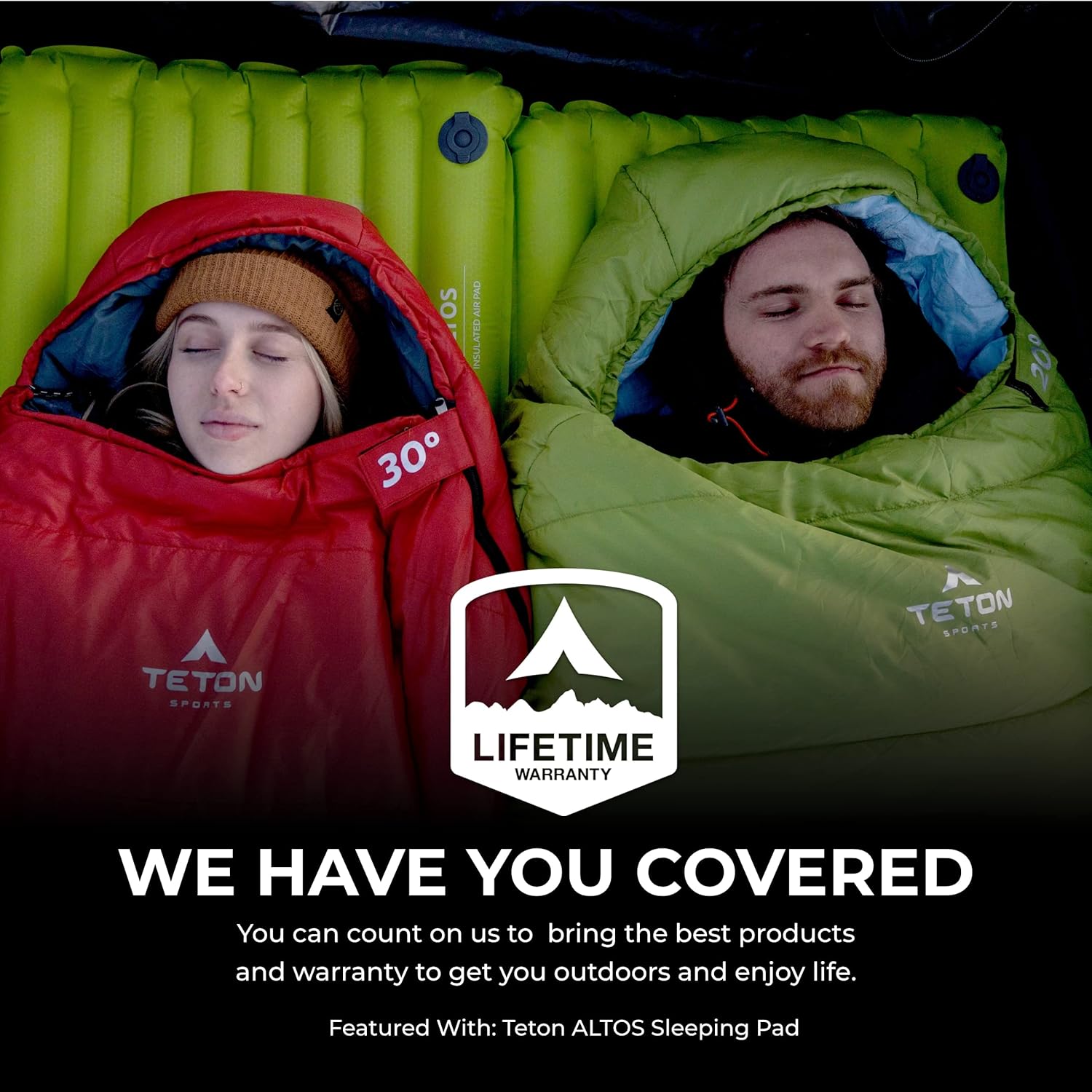 TETON Sports LEEF Saco de dormir ultraliviano, estilo momia, saco de compresión incluido.