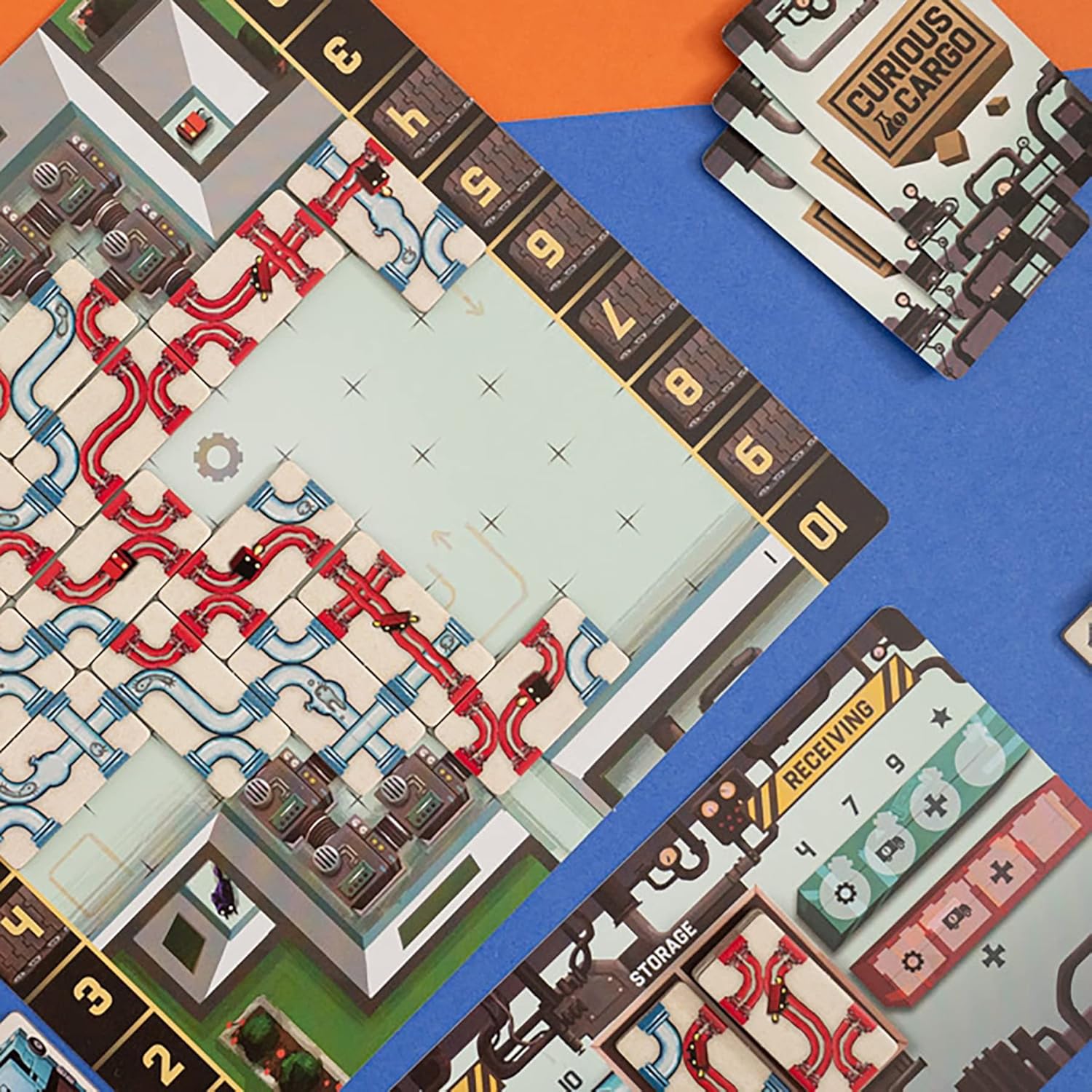 Capstone Games Curious Cargo, juego de mesa de estrategia, 6 tableros de jugadores únicos incluidos y 2 modos de juego, juego competitivo para 2