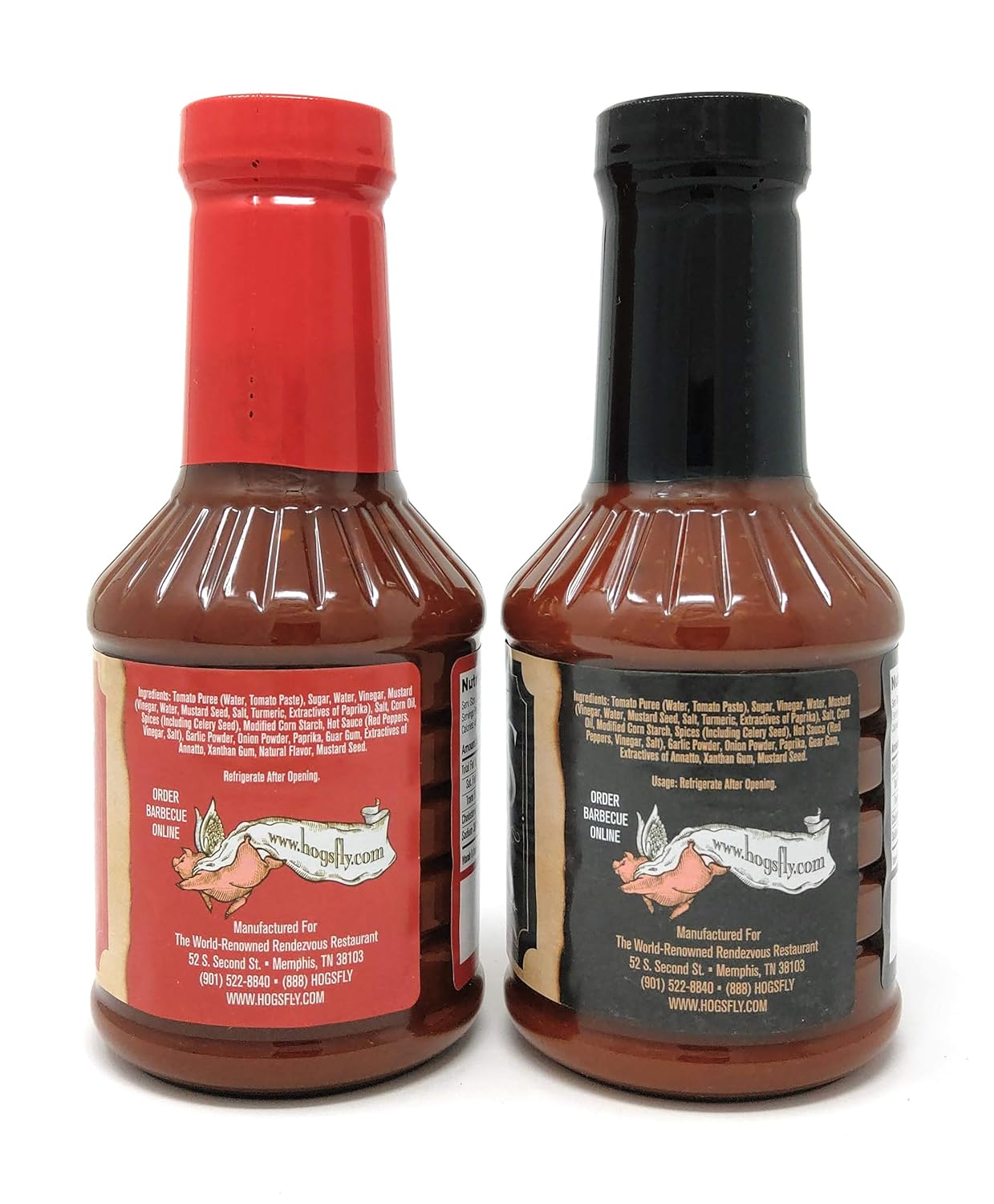 Charlie Vergos Rendezvous – Paquete combinado de salsa barbacoa original y picante (1 libra 2 oz (510 g) cada uno)