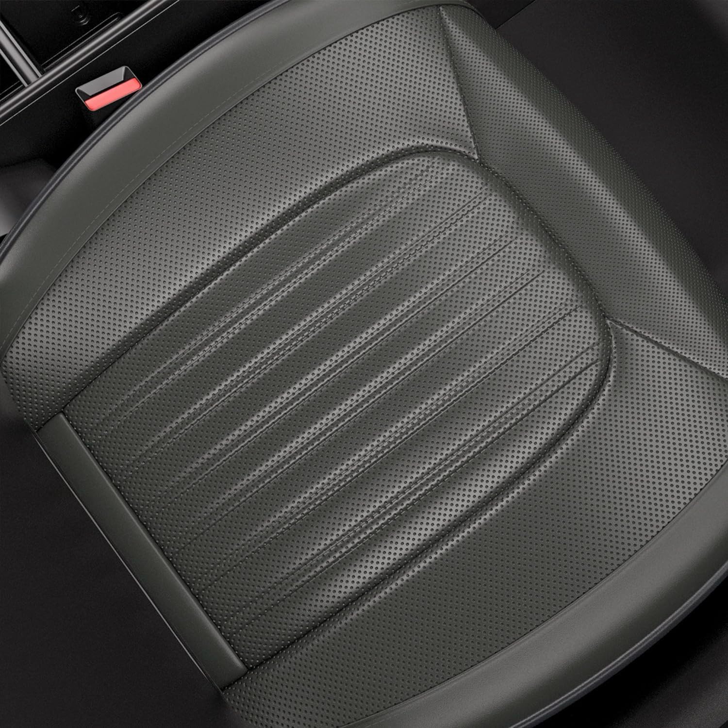 2 fundas ZC para asiento de automóvil, fundas de cojín para asiento delantero y inferior, piel de napa impermeable, antideslizantes y envolventes