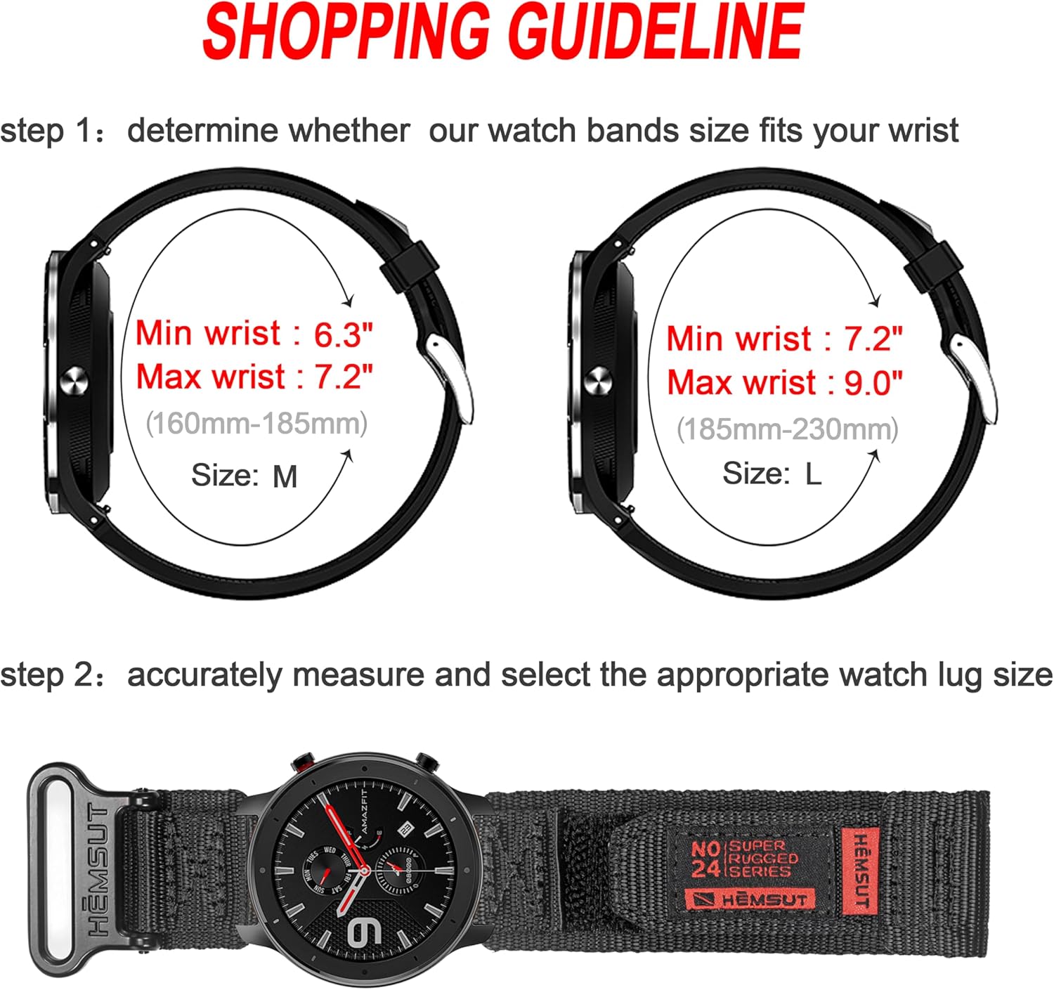 Correas de reloj compatibles con Amazfit, correa deportiva de nailon resistente con diseño de bucle tejido para Amazfit GTR 2eGTR 2GTR 3 ProGTR 3GTR