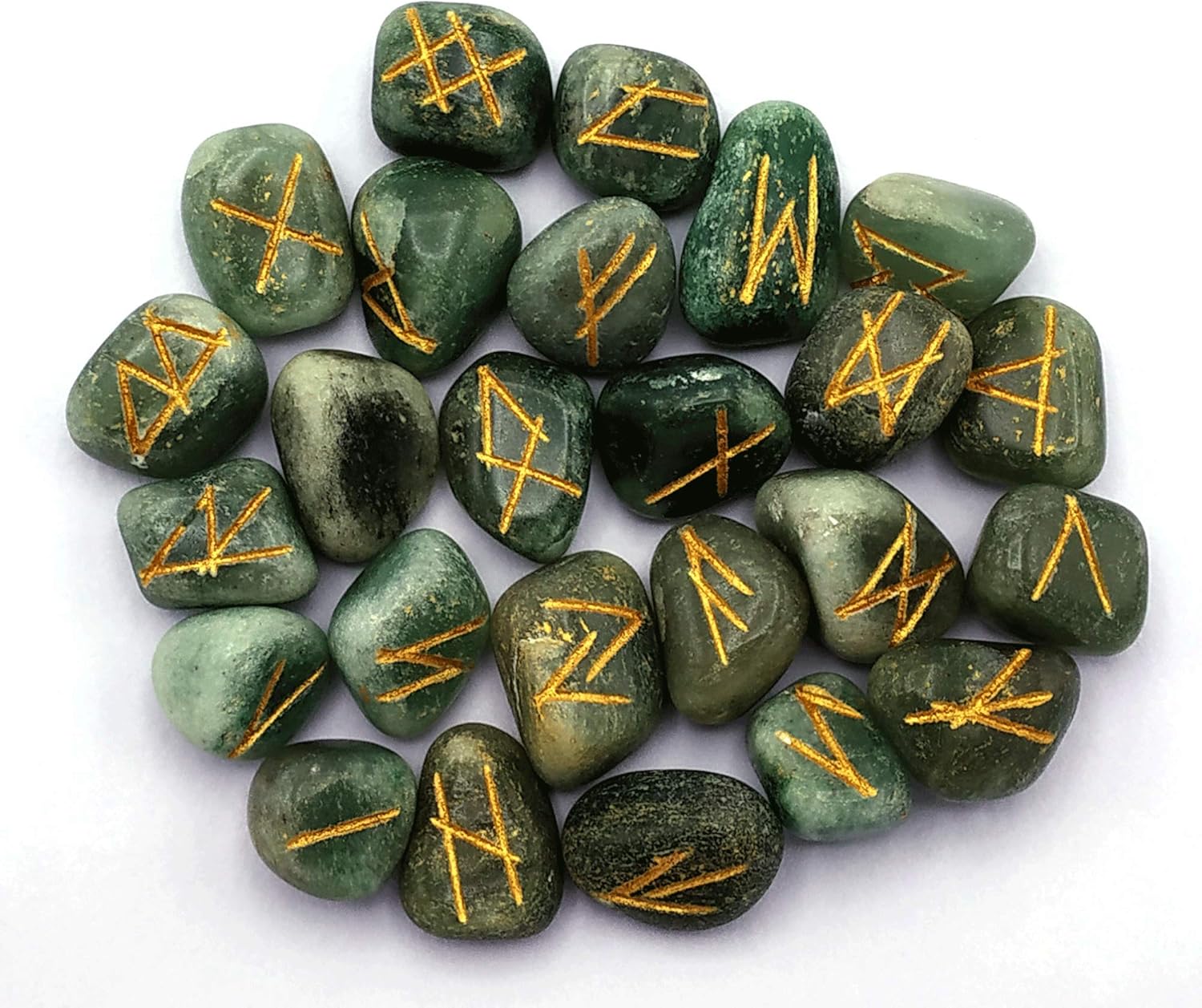 Green Aventurine Runes Crystal Runes Set de 25 Piedras Runas Grabadas con Runas Libro PDF