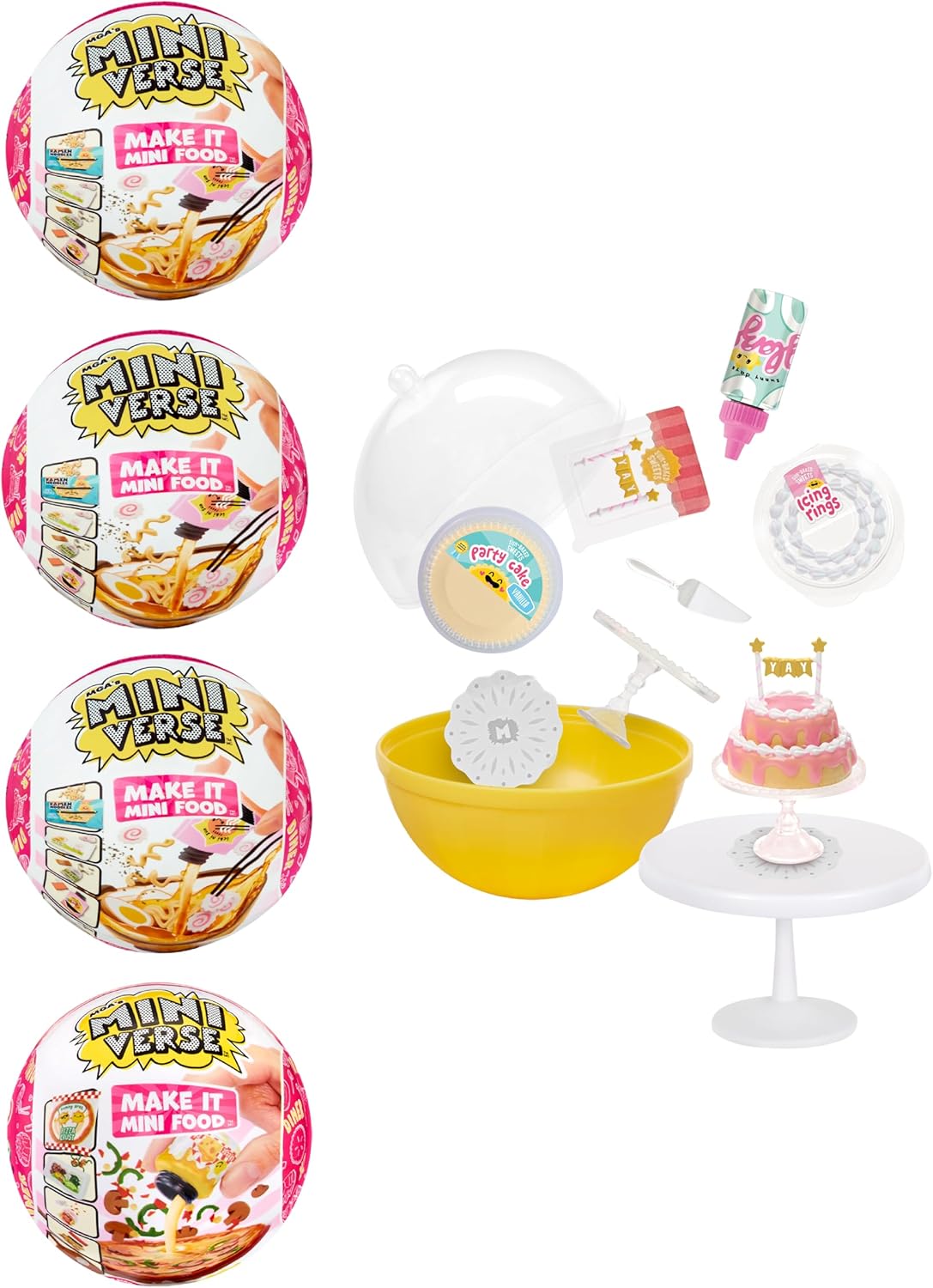 MGA’s Miniverse Make It Mini Food Diner Series 2 Paquete de pastelería (paquete de 4) Mini coleccionables, embalaje ciego, bricolaje, juego de
