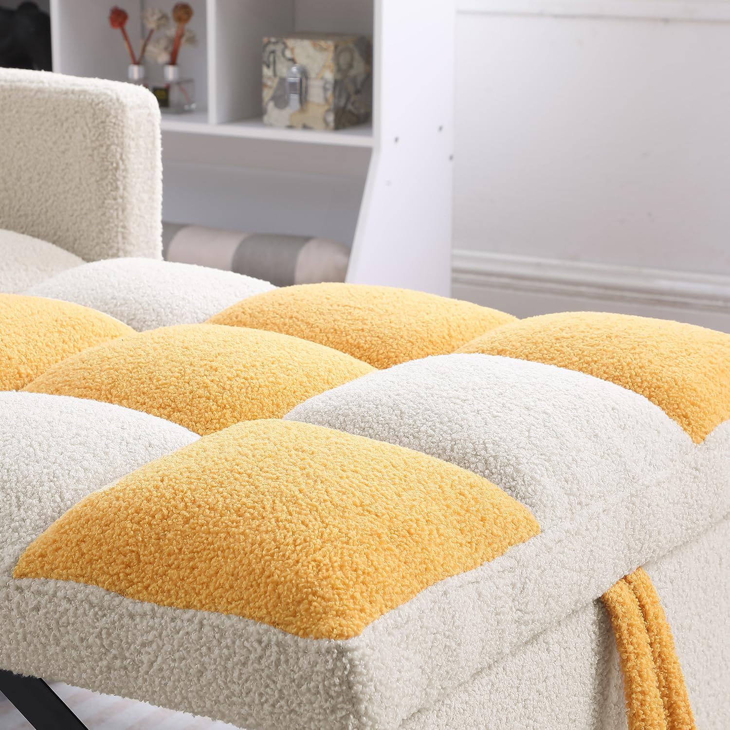 Silla de cama convertible multifuncional, tela de peluche, ajustable, sofá cama extraíble individual con lumbar, para estudio, dormitorio,