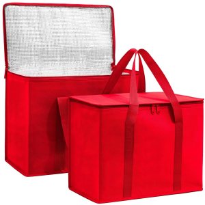 Carrywell (No fabricado en China) Paquete de 2 bolsas de compras aisladas, bolsa de comestibles reutilizable y plegable, bolsa de aislamiento Carrywell (No fabricado en China) Paquete de 2 bolsas de compras aisladas, bolsa de comestibles reutilizable y plegable, bolsa de aislamiento