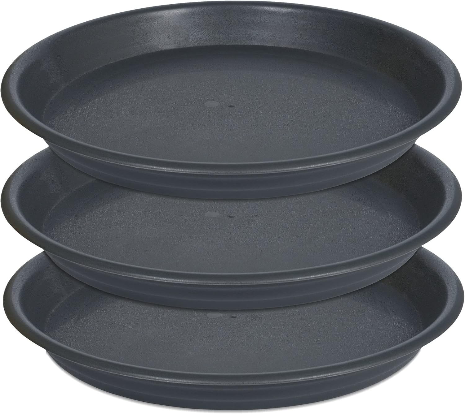 Platillo de plástico para plantas de 14 pulgadas, paquete de 3 bandejas de goteo negras duraderas para maceta, bandeja de drenaje resistente para