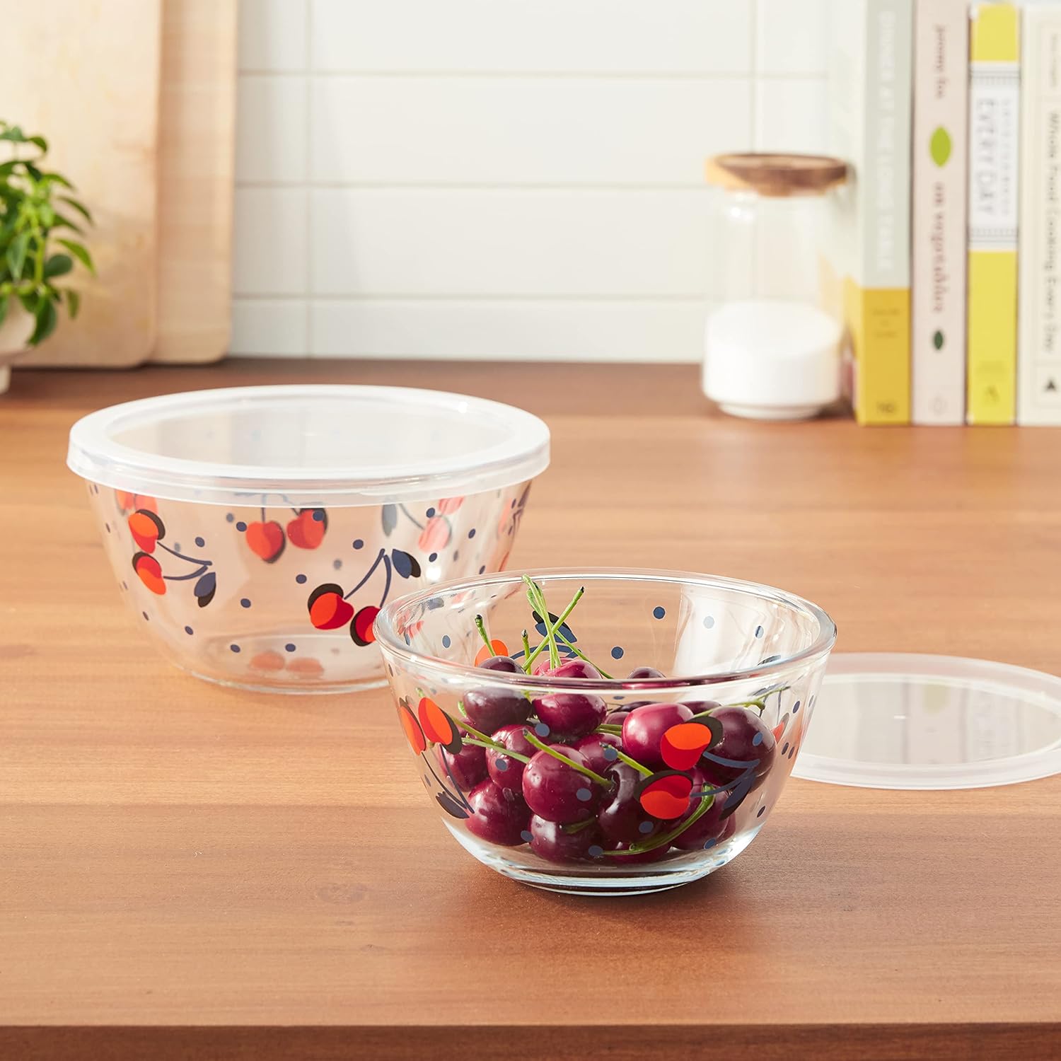 Kate Spade – Juego de recipientes de almacenamiento, diseño vintage de cerezas y lunares