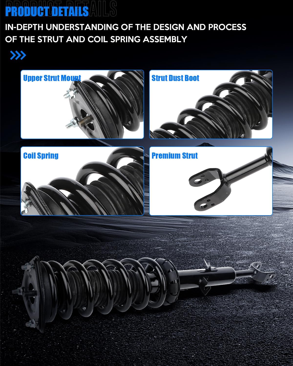 Conjunto completo de puntal delantero y muelle helicoidal para Nissan para 350Z 2004-2006 para Infiniti para G35 2003-2006 KFKGF Quick Strut