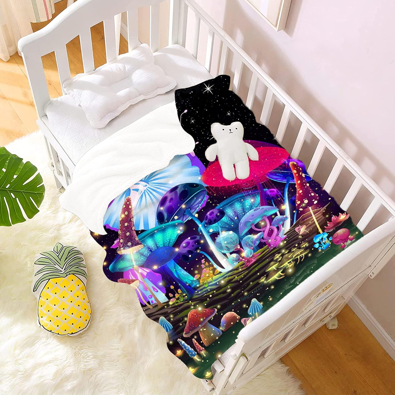 Manta de hongos, ultra suave, cálida y ligera, de franela de forro polar de microespecies de biología, traje para cama, sofá, viajes, decoración del