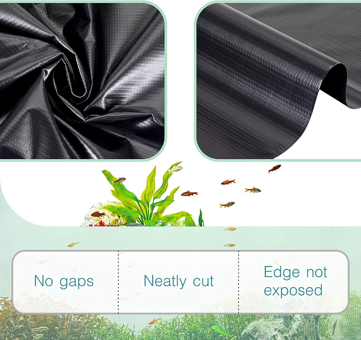 hygger Revestimiento para estanques de peces de 10 por 13 pies para estanques al aire libre, 14.5 mil de PVC suave para estanques de peces,