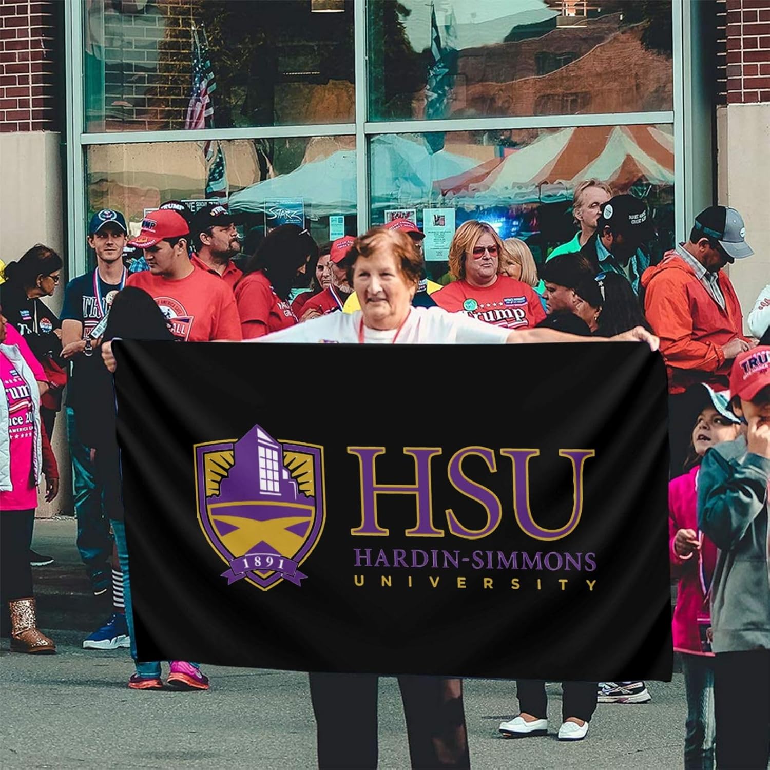 Hardin-Simmons – Bandera decorativa para exteriores con logotipo de la universidad, de 3 x 5 pies, bandera de jardín, bandera individual para