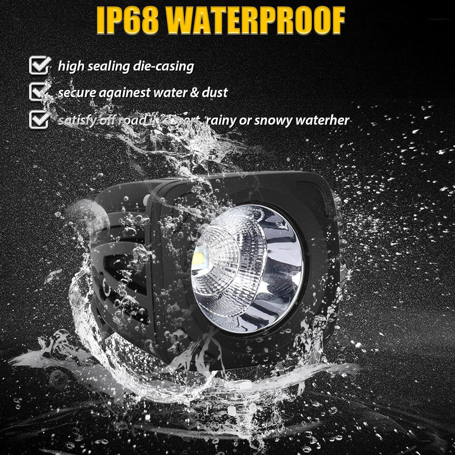 1 luces todoterreno de 35 W, 3600 lúmenes, luces LED para camiones, a prueba de aguapolvoóxido y ajuste ajustable de 90 grados para UTV, ATV, SUV,