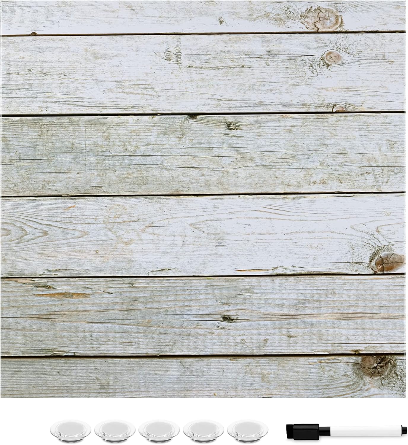 Navaris Pizarra magnética de borrado en seco, pizarra blanca decorativa de 13 x 13 pulgadas para pared con diseño, incluye 5 imanes y marcador –